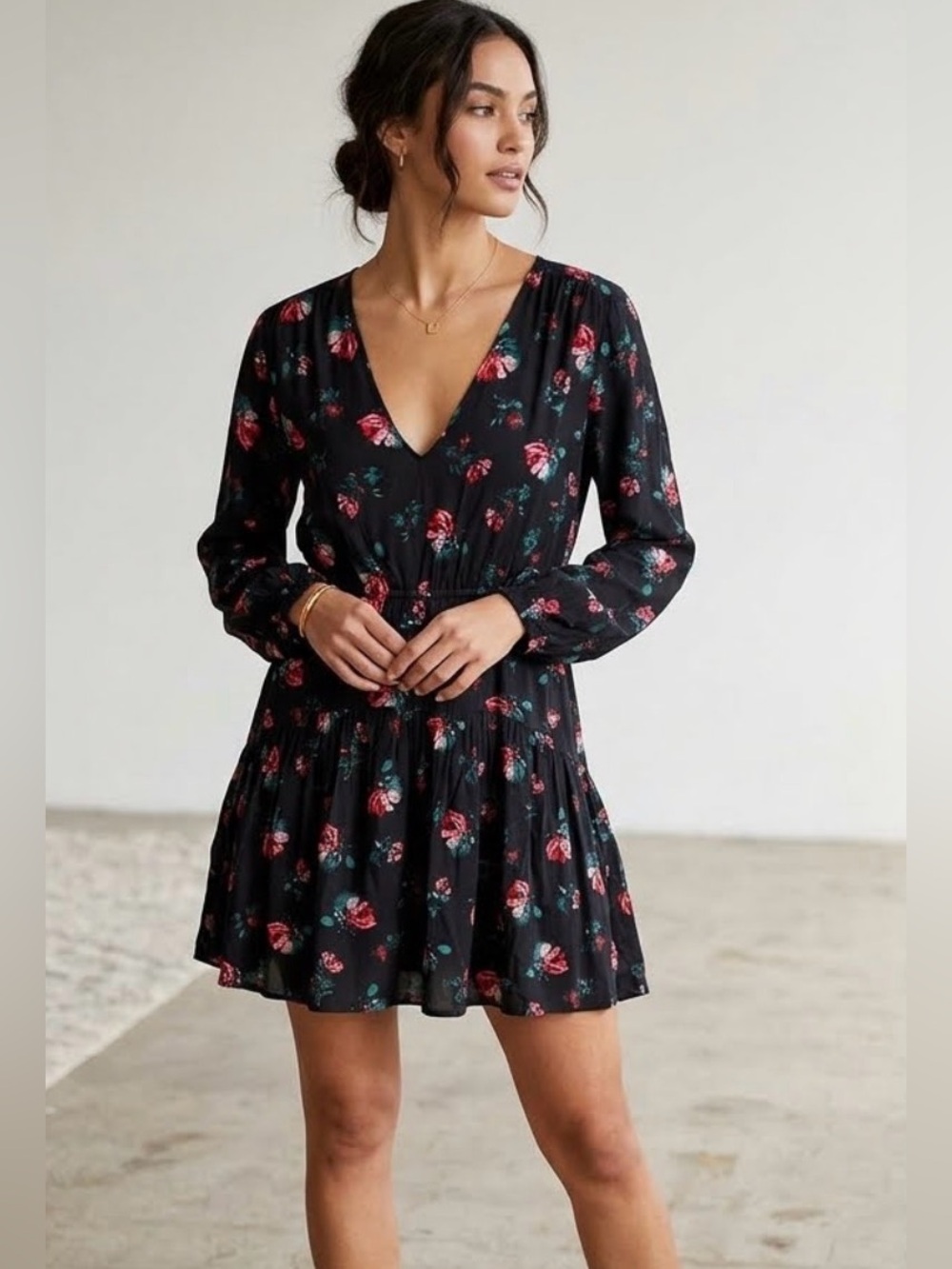 a new day Black Floral Dress